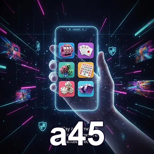 Mobile user enjoying casino gaming with a45 app