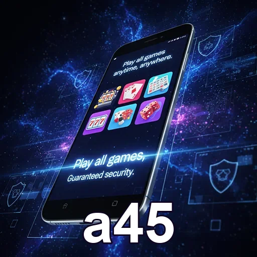 Mobile player enjoying casino games on a45 app